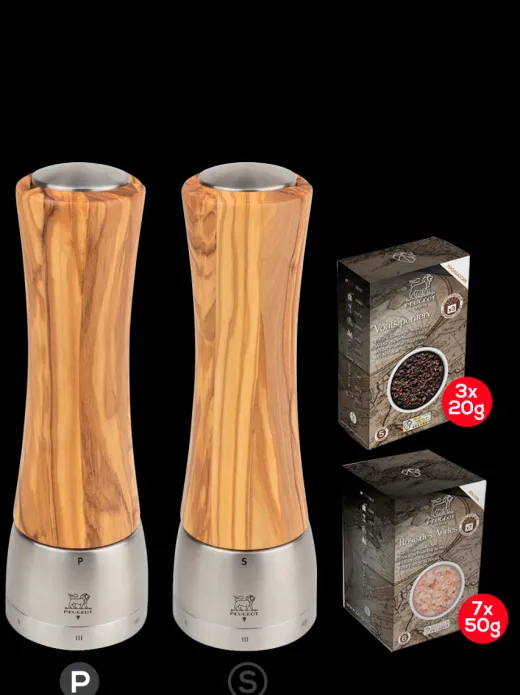 Peugeot Saveurs Madras u'Select Olive Wood 21cm Bundle^ Salzmühlen|Pfeffermühlen